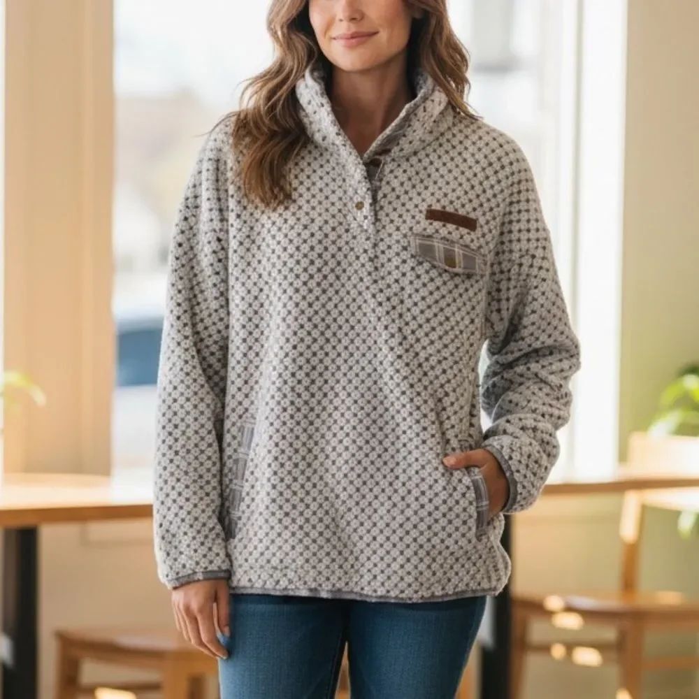 Simply Southern Gray Sherpa Pullover